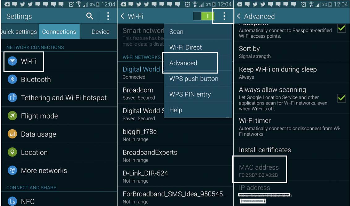 How to Find the MAC Address in Wi-Fi Settings